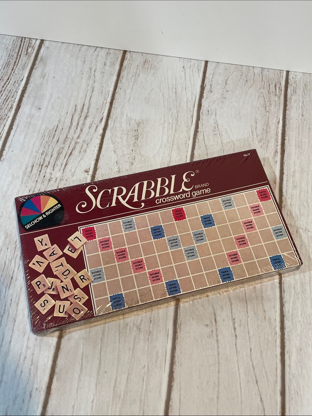 NEW Vintage 1983 Scrabble Crossword Game Wooden Tiles Selchow & Righter Sealed
